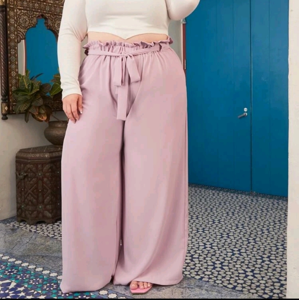 Dusty Pink Paperbag Pants